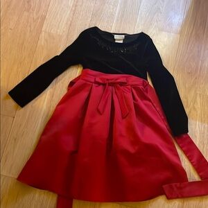 Black and Red Long Sleeve Dress